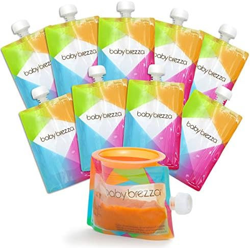 Baby Brezza Reusable Baby Food Storage Pouches, 10 Pack 7oz - Make Organic Food Puree for Kids or To | Amazon (US)