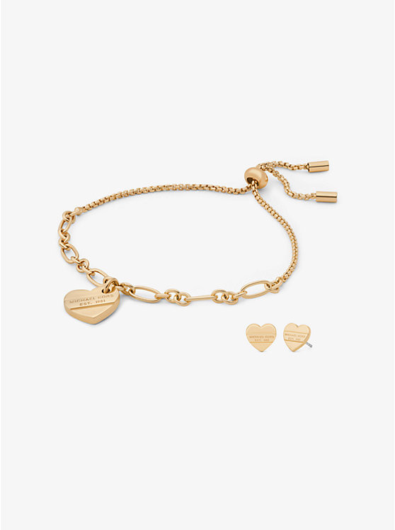 Precious Metal Plated Brass Slider Bracelet and Earrings Gift Set | Michael Kors US