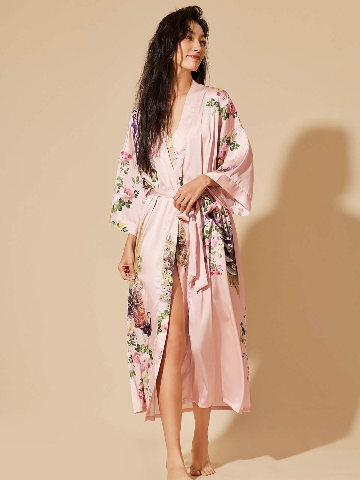 Peacock Pink Kimono Robe | ulivary