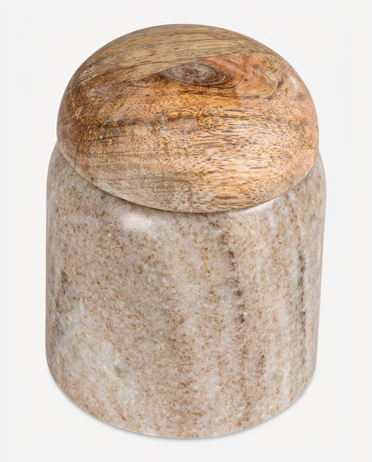 Creative Co-Op Modern Marble Wood Lid, Natural Canister | Amazon (US)
