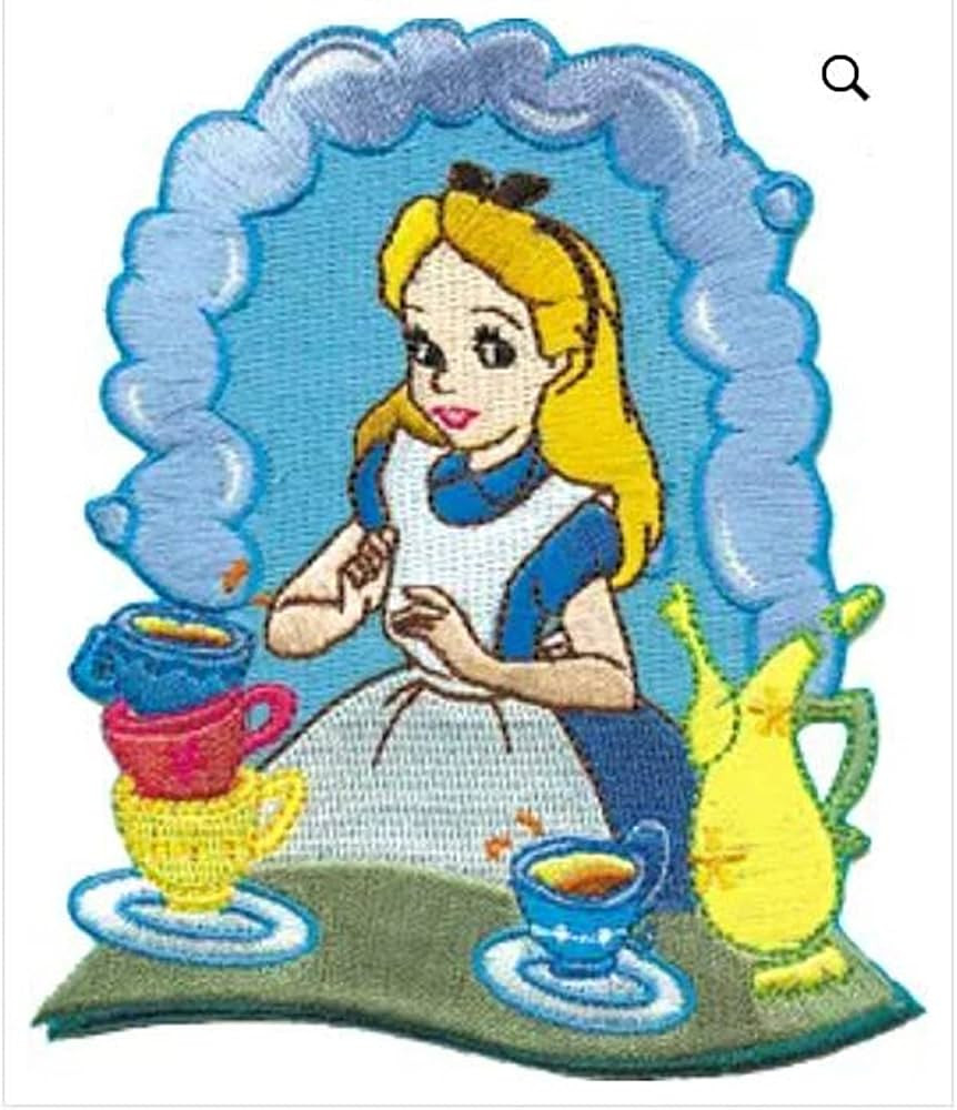 Classic Cartoon Alice Tea Party Embroidered 4" Tall Iron on Patch | Amazon (US)