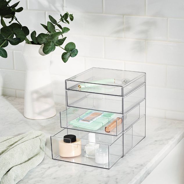 4 Drawer Stackable Countertop Organizer Clear - Brightroom&#8482; | Target