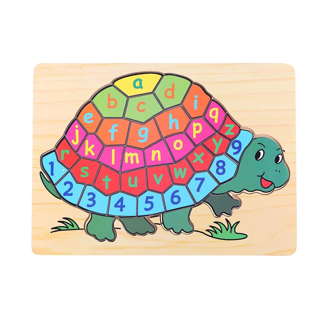 veZve Wooden Jigsaw Alphabet Puzzle for Kids 5 to 7 Years Old Toy, Turtle - Walmart.com | Walmart (US)