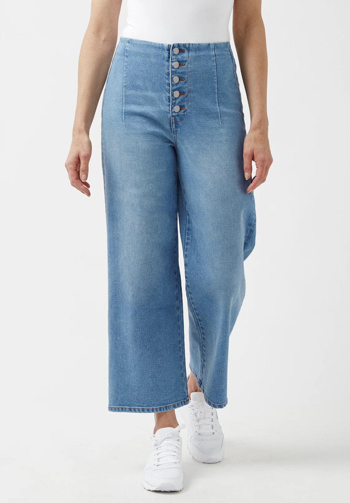 Adela High Rise Cropped Women's Jeans with Buttoned Fly - BL15874 | Buffalo David Bitton