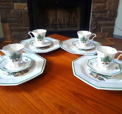 VTG Nikko Happy Holidays Dinnerware Set 12 Piece Christmas Tree Original Box BL | eBay US