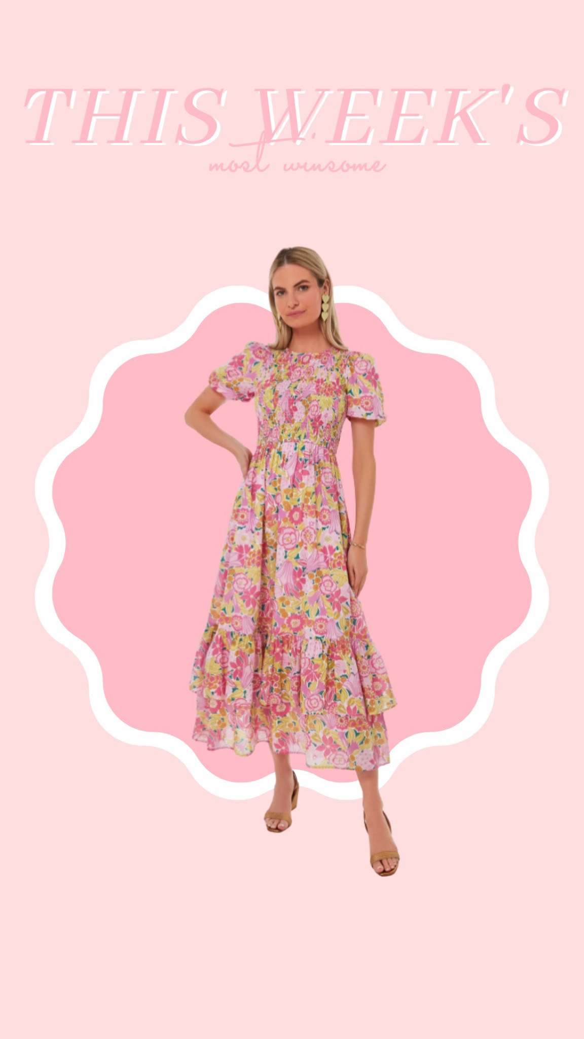 This week’s most winsome: this beautiful midi floral dress, the cutest pumps, the perfect causal shorts, scalloped edge sun hat, woven raffia purse, floral tie dress, gingham tweed jacket  

#LTKstyletip #LTKshoecrush #LTKFind
