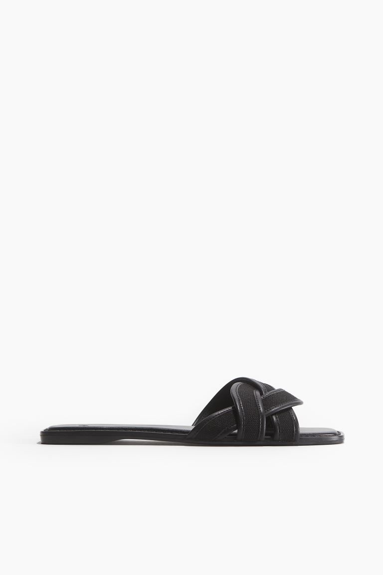 Braided-strap Sandals - Low heel - Brown - Ladies | H&M US | H&M (US + CA)
