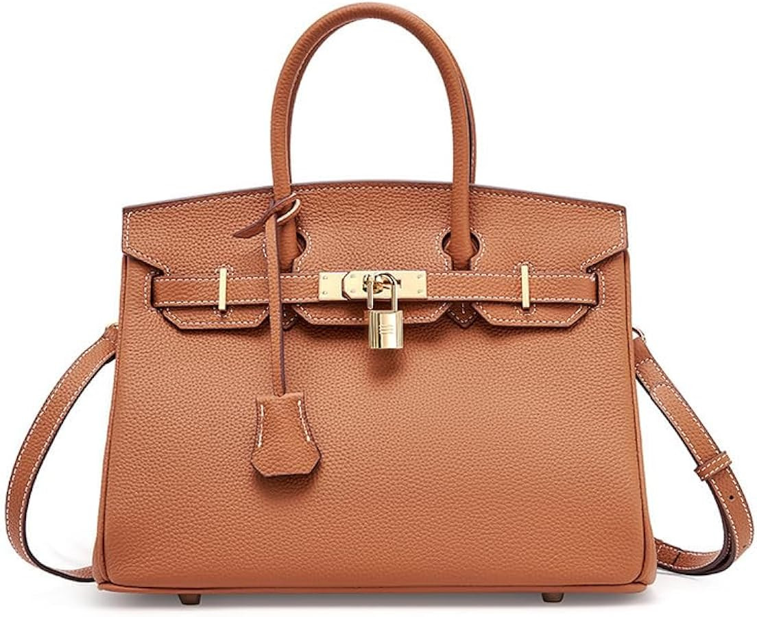 Large genuine leather first layer cowhide handbag large capacity bag women's high-end tote bag (C... | Amazon (US)