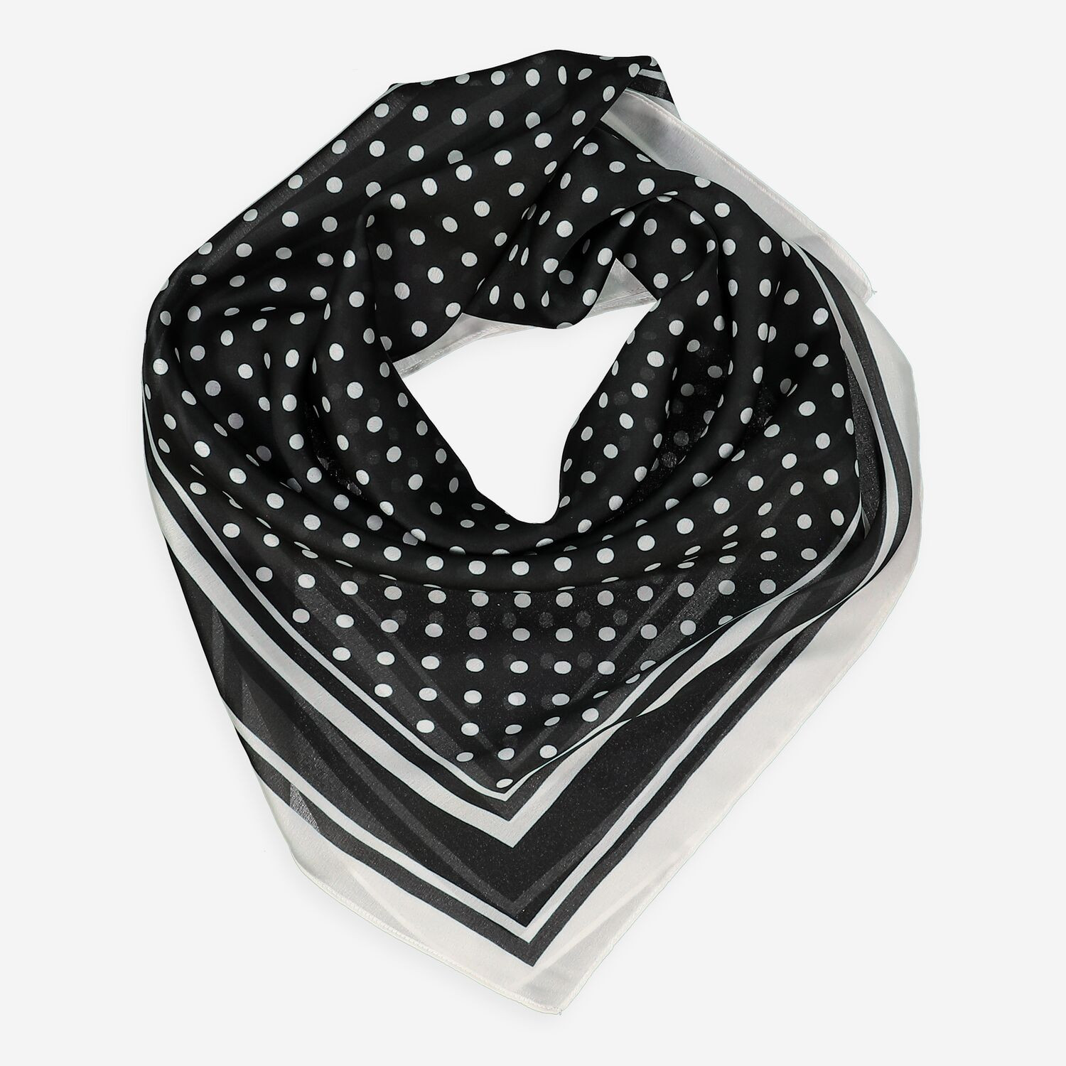 Black & White Spotted Satin Scarf 78x78cm | TK Maxx