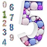 JoyBox Design 4ft Mosaic Balloon Frame Number 5 Light Up Marquee Pre-Cut Kit Number Cut-Out Extra... | Amazon (US)