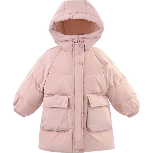 Heart-Quilted Puffer Jacket, Pink | Maisonette