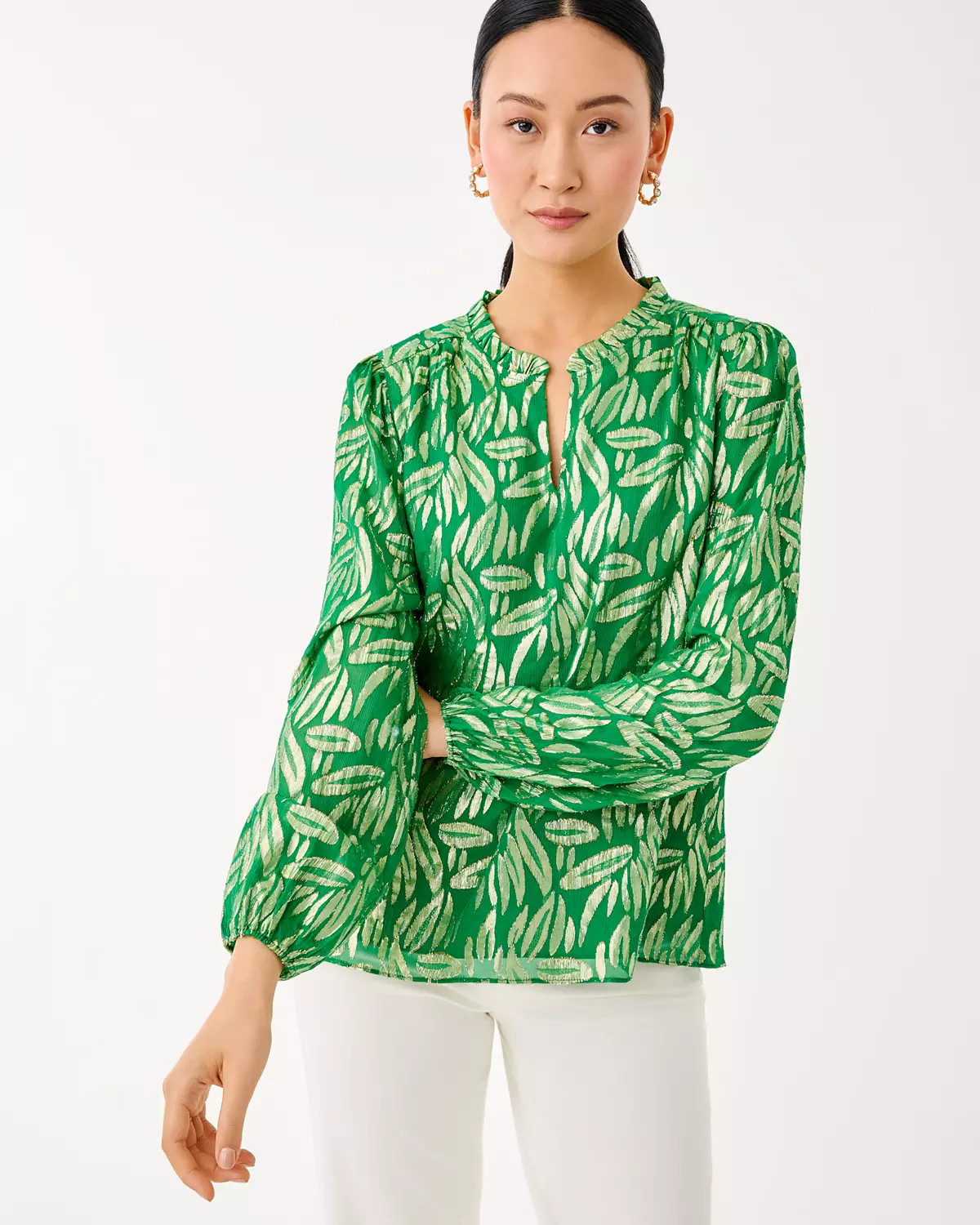 Giana Long Sleeve Silk Top | Lilly Pulitzer