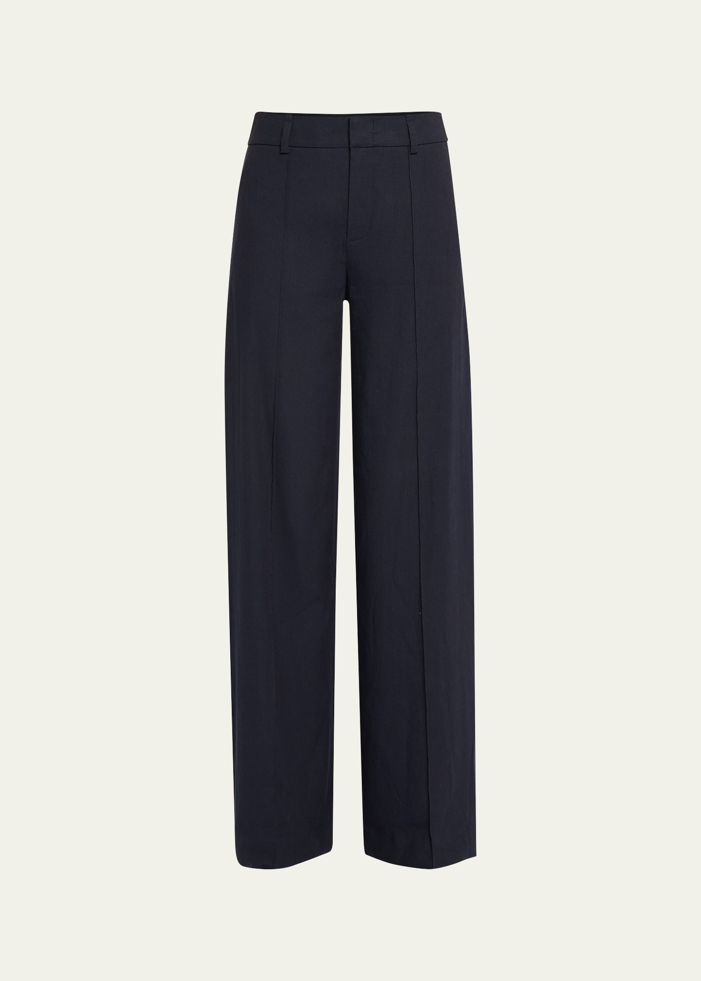 Vince Stretch Linen High-Waist Pintuck Wide-Leg Pants | Bergdorf Goodman