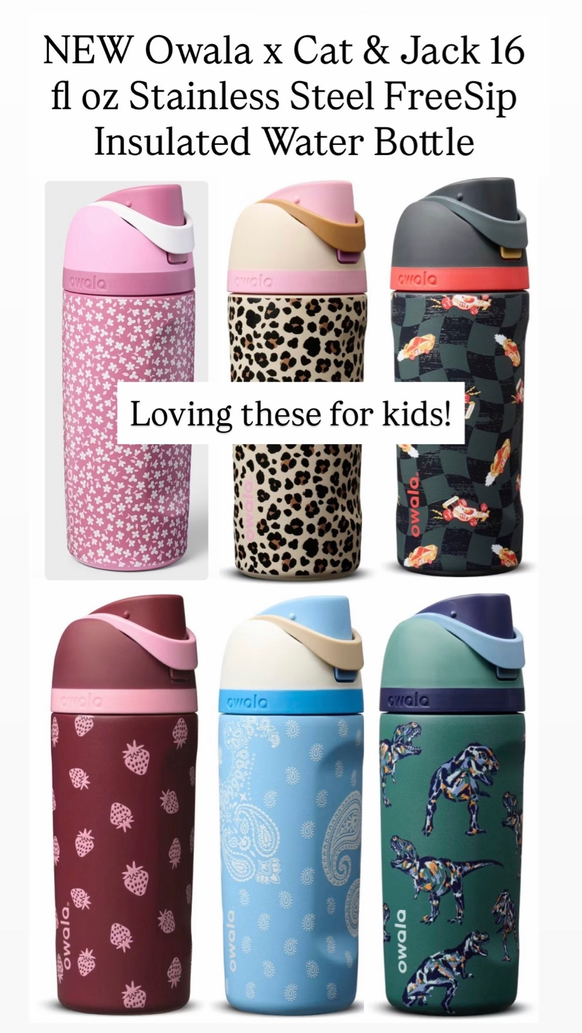 Owala x Cat & Jack 16 fl oz Stainless Steel FreeSip Insulated Water Bottle

#LTKKids