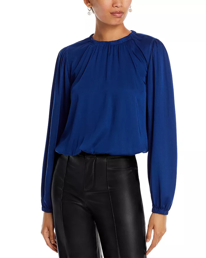 Shirred Blouson Top | Bloomingdale's (US)