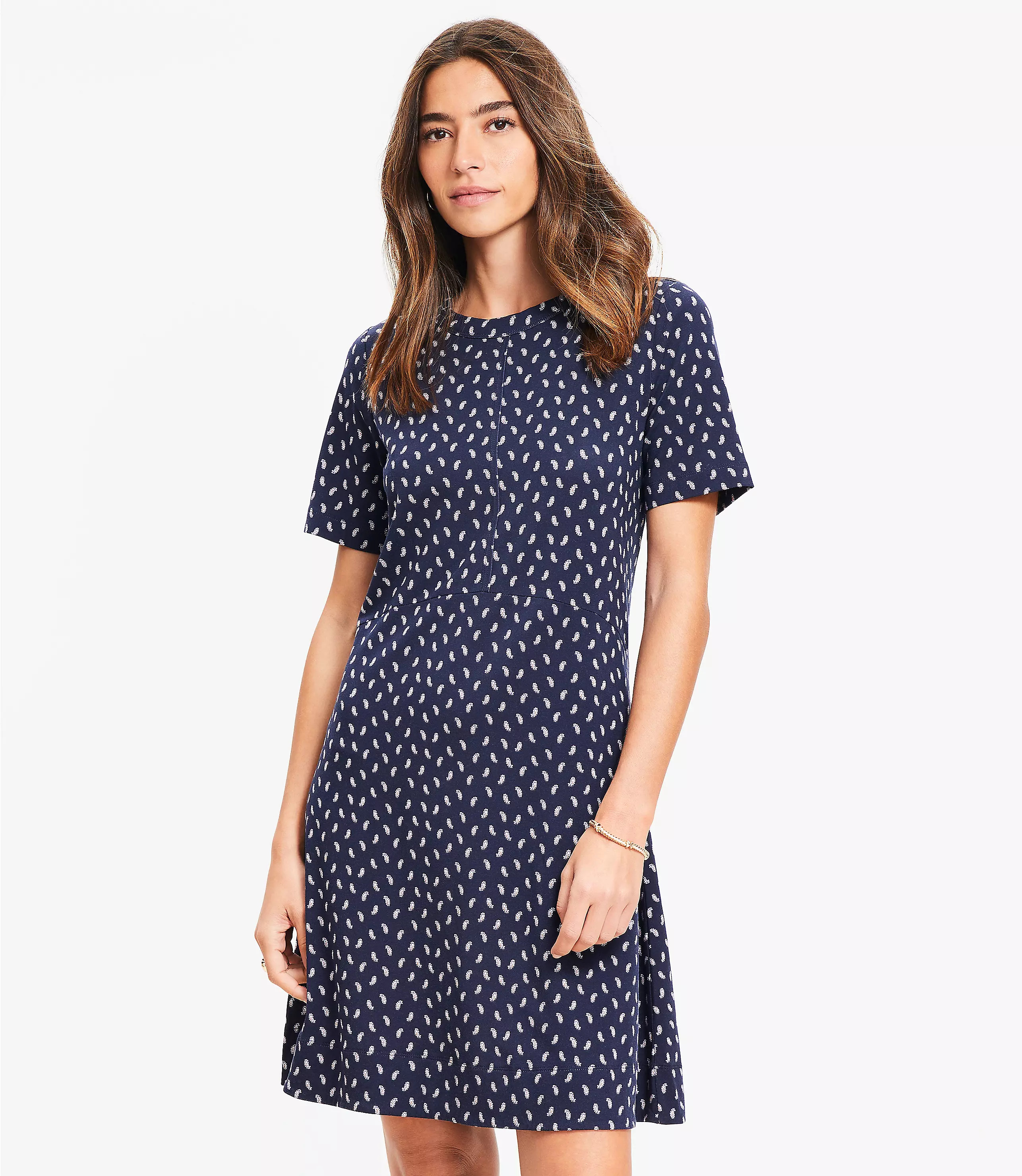 Paisley Seamed Mini Dress | LOFT