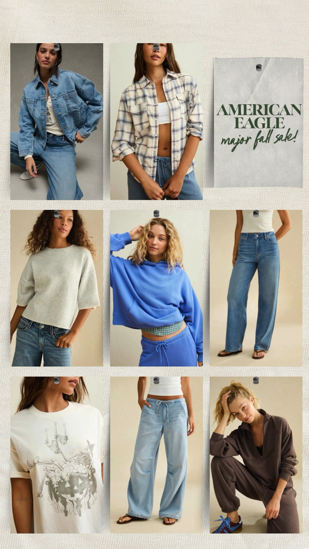 Code: AEFALL30 
MAJOR American Eagle sale! Site wide code that stacks on top of 30-50% off everything including new!! Guys these prices are incredible & im loving their fall stuff :)

#LTKSeasonal #LTKSaleAlert #LTKMidsize