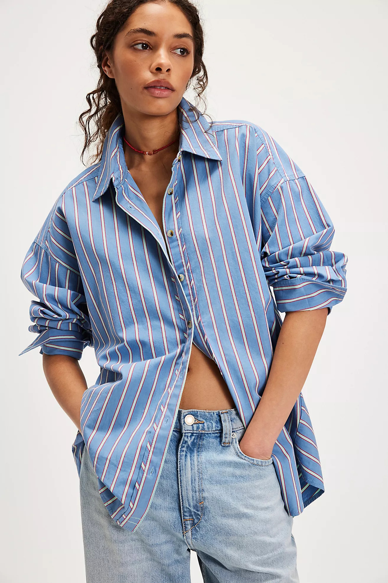 We The Free Striped Varsity Vibes Shirt | Free People (Global - UK&FR Excluded)