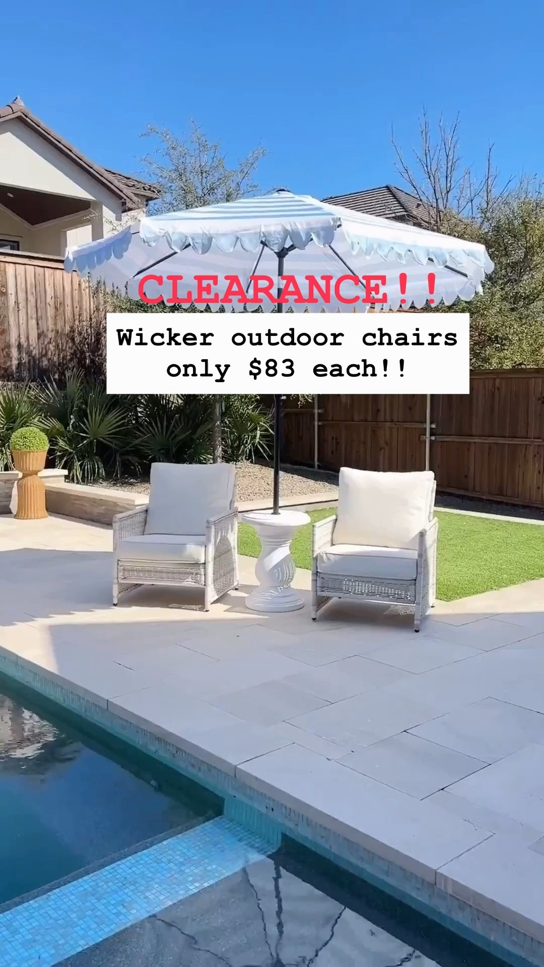 Major sale alert! My wicker outdoor chairs are on clearance!! Serena and Lily inspired look for less! 🙌🏻