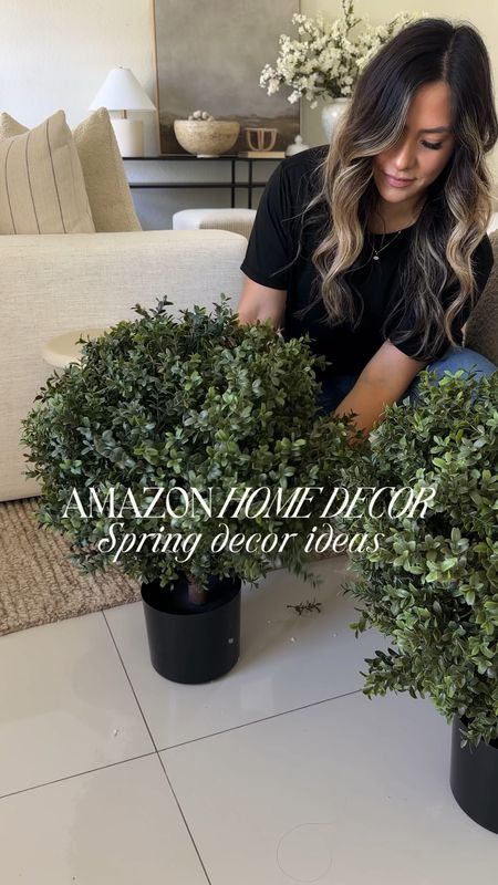 Amazon home decor for outdoors: faux topiaries for outdoors. 

#LTKfindsunder50 #LTKhome #LTKVideo