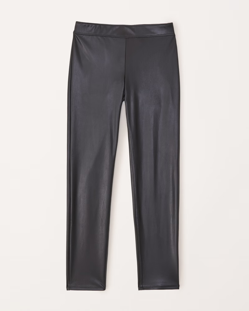 high rise faux leather leggings | Abercrombie & Fitch (US)