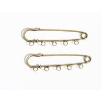 5 Safety Pin Bronze Tone Hole Brooches F668 | Etsy (US)