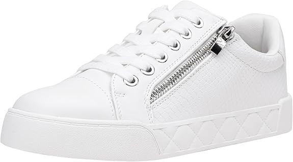 Jeossy Women's Flat Low Top Casual Fashion Sneakers Round Toe Shoes with Zipper | Amazon (US)