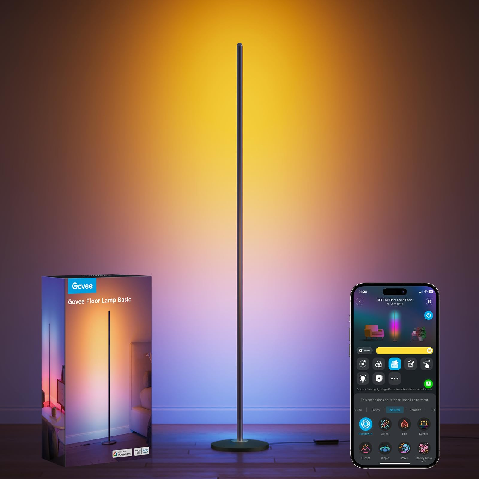 Govee RGBIC Floor Lamp, LED Corner Lamp Works with Alexa, 1000 Lumen Smart Modern Floor Lamp with... | Amazon (US)