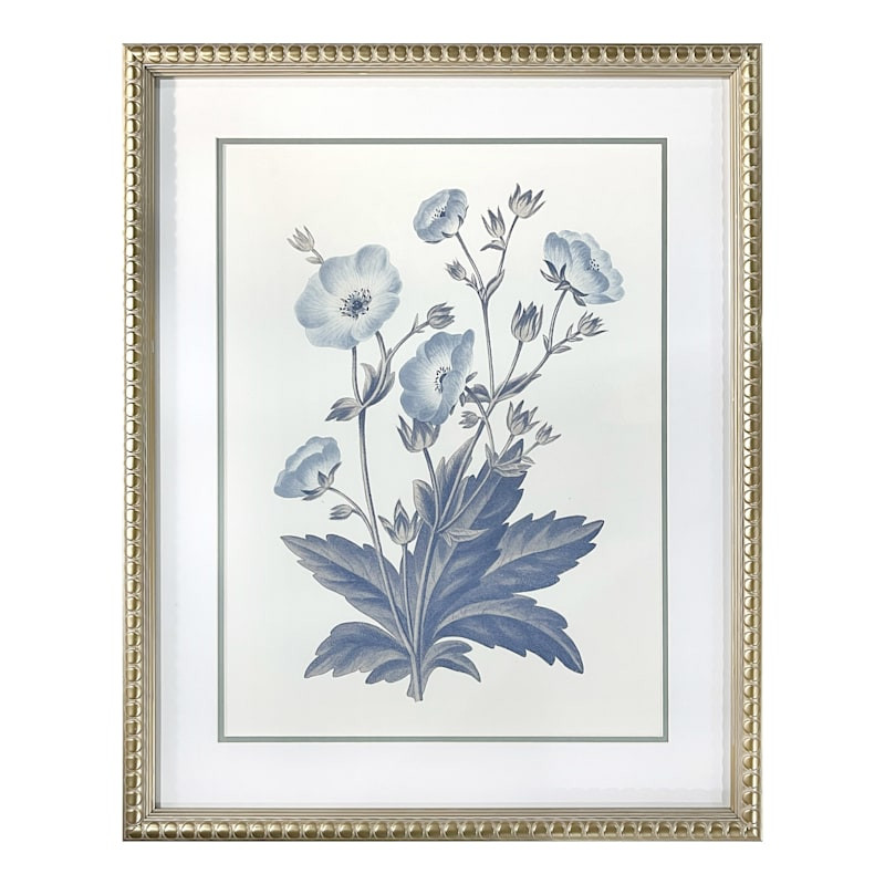 Glass Framed Floral Print Wall Art, 17x21 | At Home