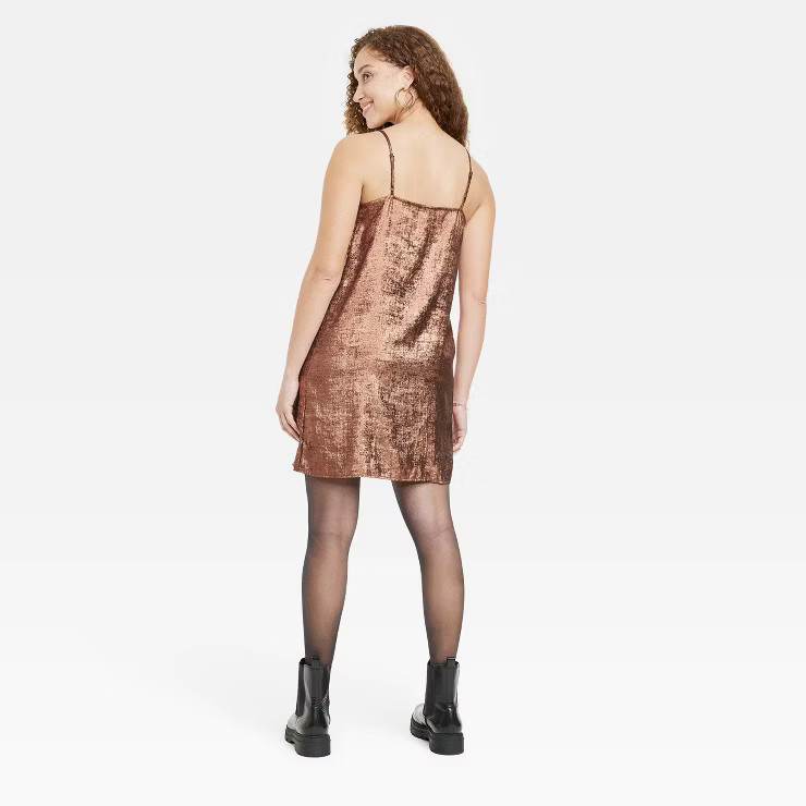 Women's Metallic Slip Dress - A New Day™ | Target