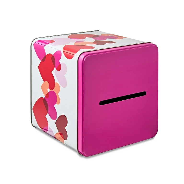 Valentine's Day Red and Pink Hearts White Tin Mailbox, by Way To Celebrate | Walmart (US)