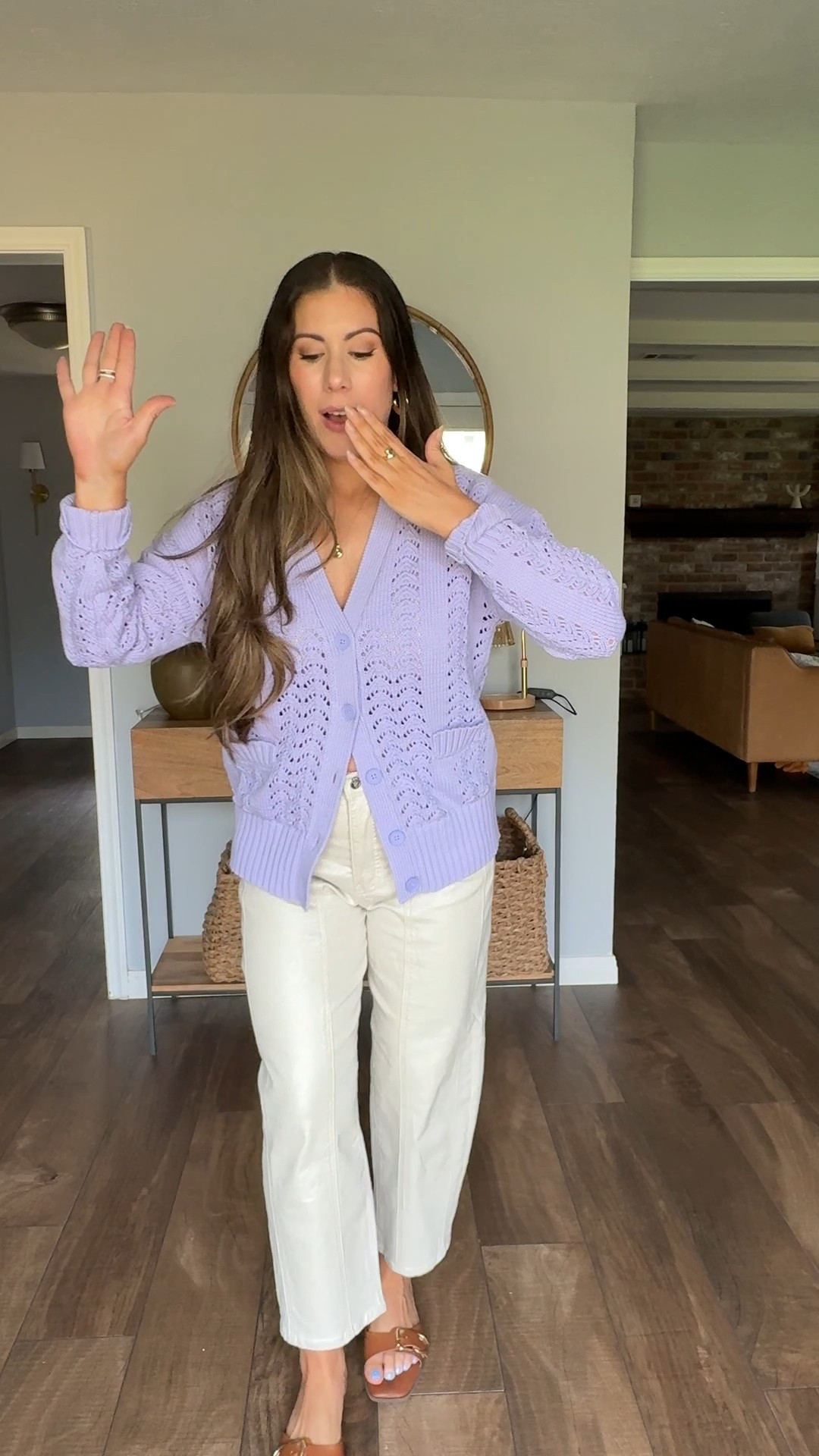 The cutest crochet knit cardigan. 

Wearing size small here although I think the medium I shared in the mint color was a better, more oversized fit. 

Jeans are Jessica Simpson wearing size 8.

Sandals are also Walmart and so is the jewelry from Scoop

Spring outfit ideas, colorful cardigan, barrell jeans, spring outfits for momss

#LTKgrwm #LTKOver40 #LTKMidsize