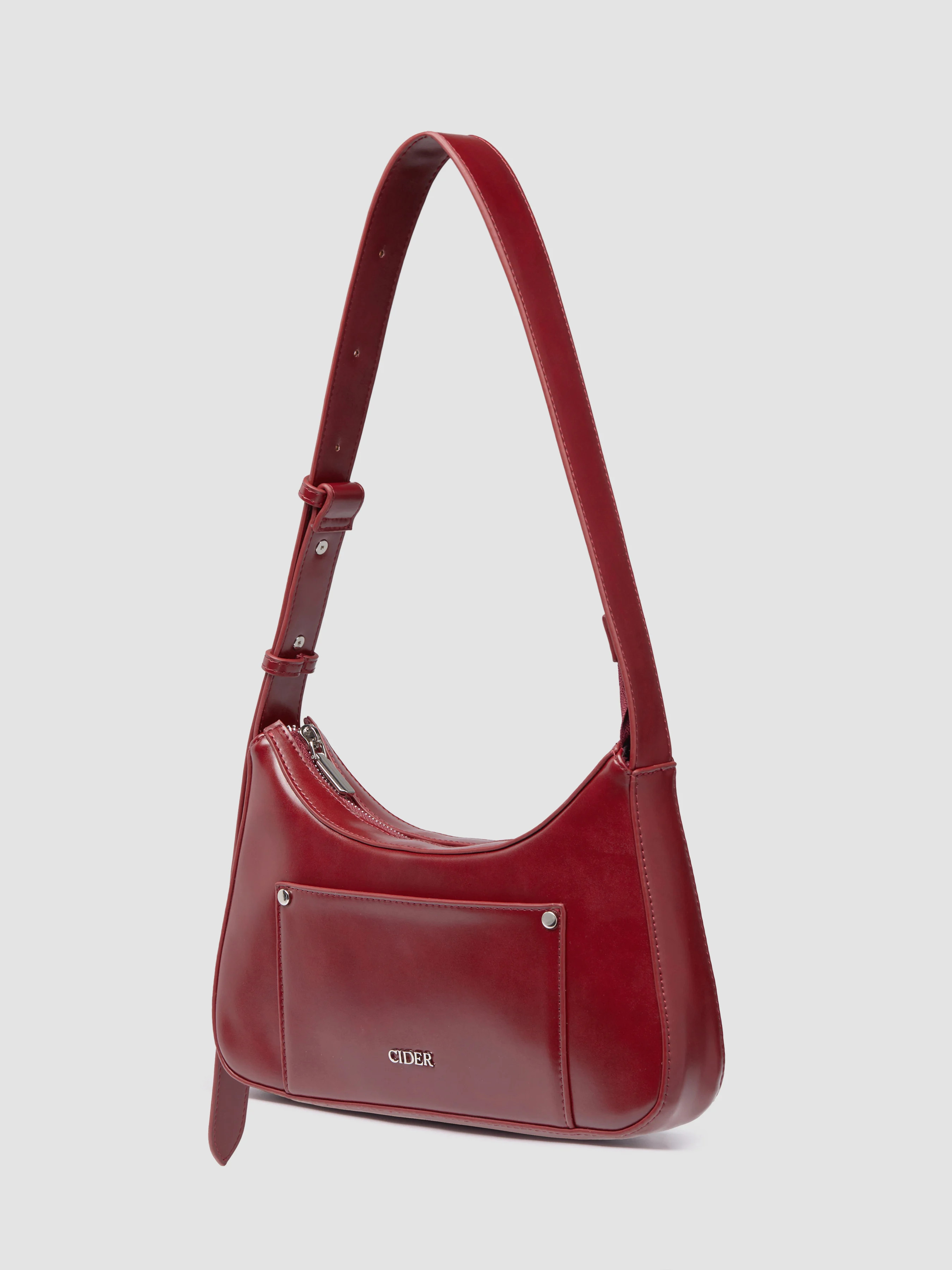 Preppy Faux Leather Faux Leather Shoulder Bag | Cider