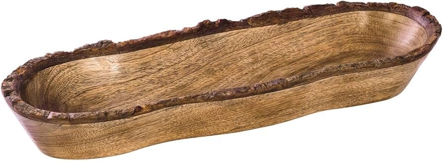 Divit Shilp Natural Wooden Tray, Serving Bowl for Salad, Veggies and Fruits, Large Deep Tray for ... | Amazon (US)