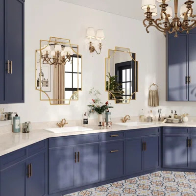 Large Gold Decorative Mirror for Wall, Gold Bathroom Mirror Vanity Wall Mirror Rectangle Mirror Beveled for Master Bath Half Bath Living Room Bedroom | Wayfair North America