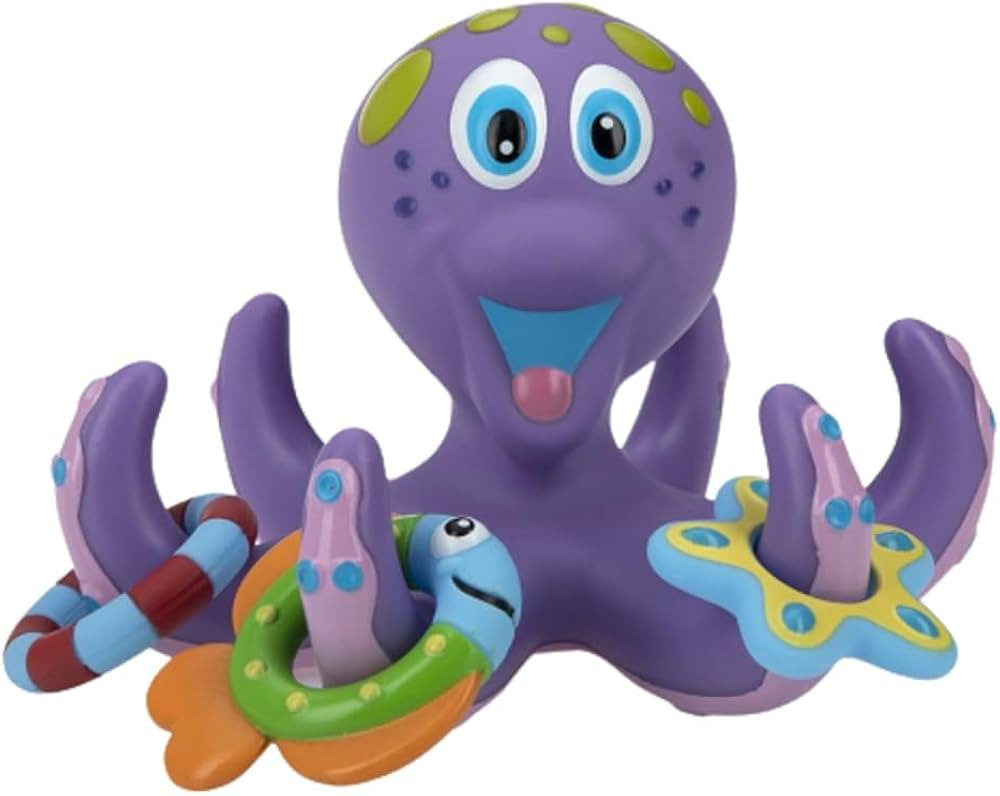 Nuby Floating Purple Octopus with 3 Hoopla Rings Interactive Bath Toy | Amazon (US)