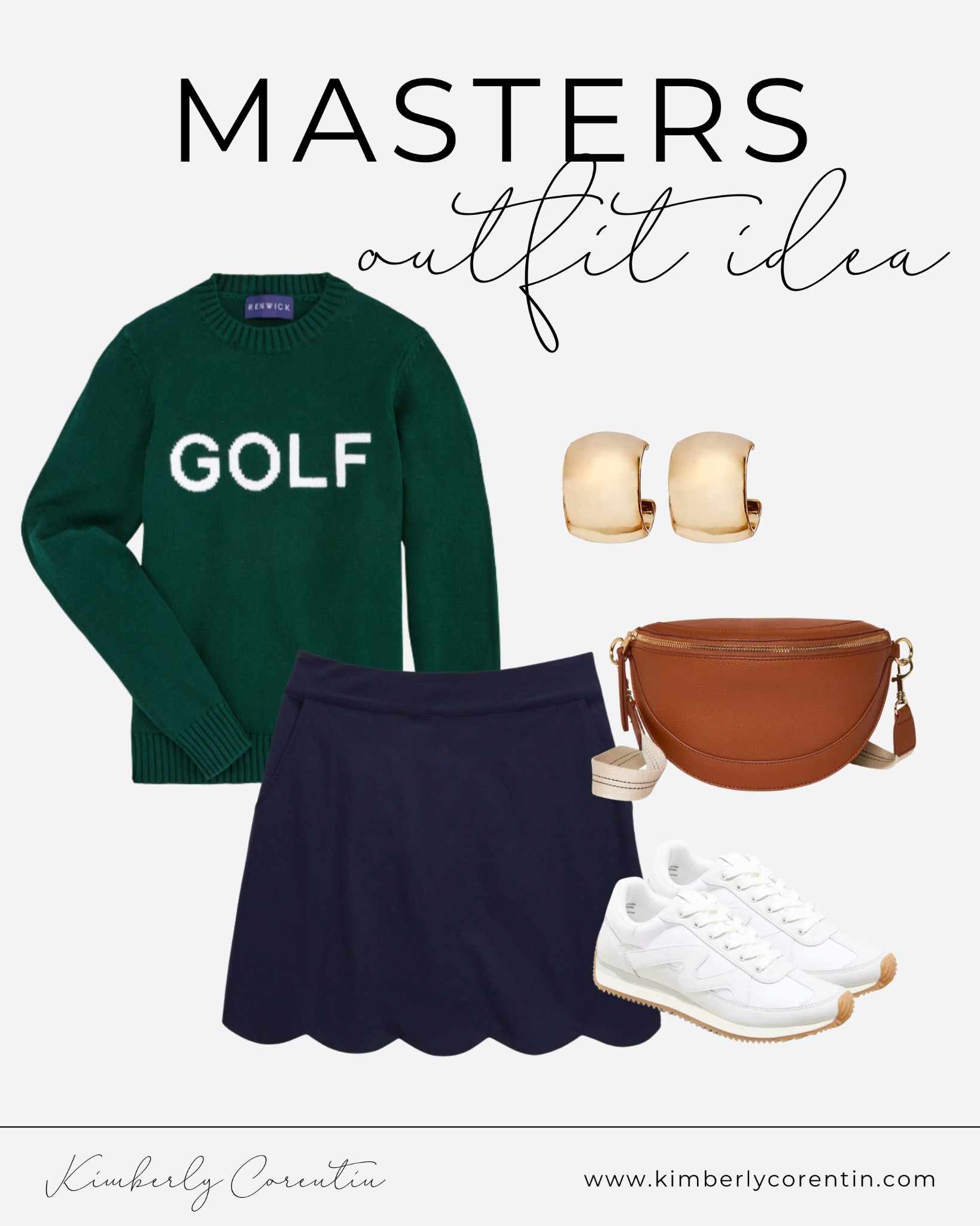 Golf tournament outfit idea! Would also be great as a masters tournament outfit! 

Golf outfits, masters, white sneakers, navy skirts, tennis skirts, golf sweaters, masters inspo, masters ootd, gold earrings, target purse, target earrings, target shoes

#LTKFindsUnder50 #LTKStyleTip #LTKFindsUnder100