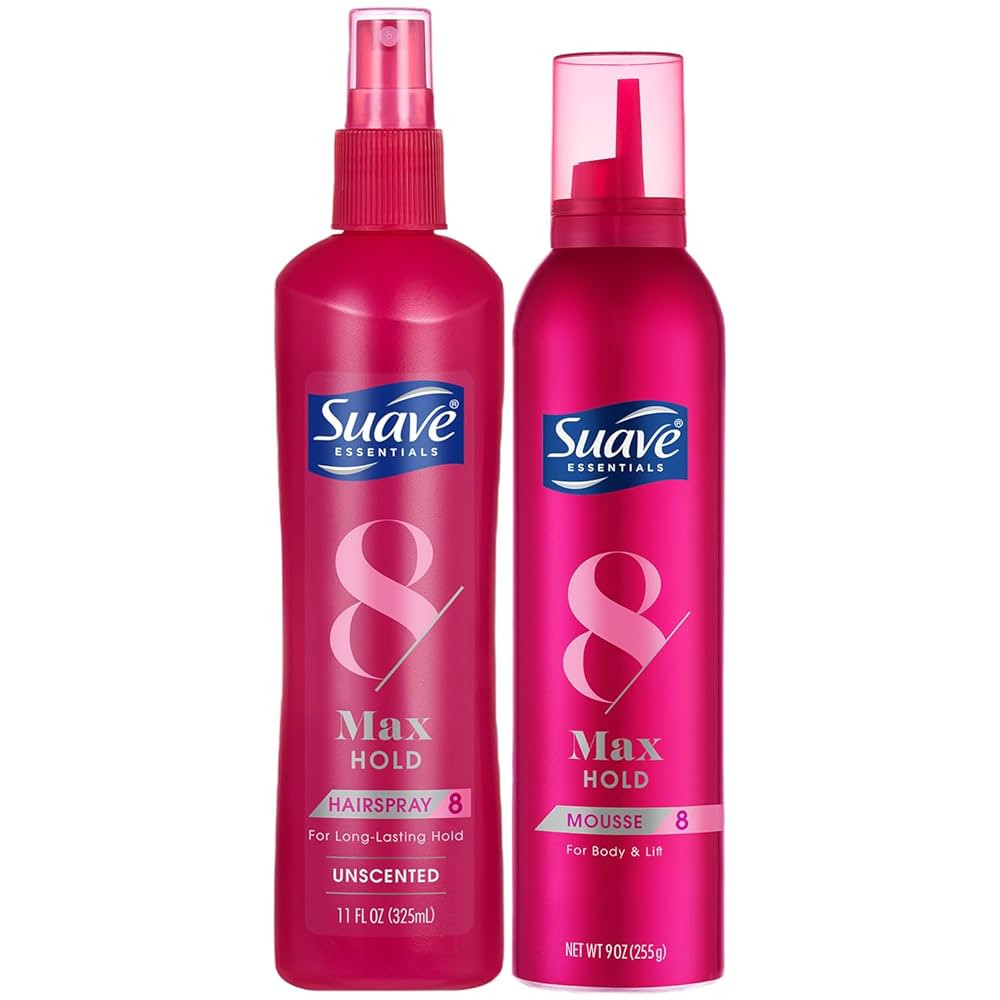 Suave+ Hair Styling Bundle – Max Hold Unscented Hairspray + Volumizing Mousse, Moisturizing H... | Amazon (US)