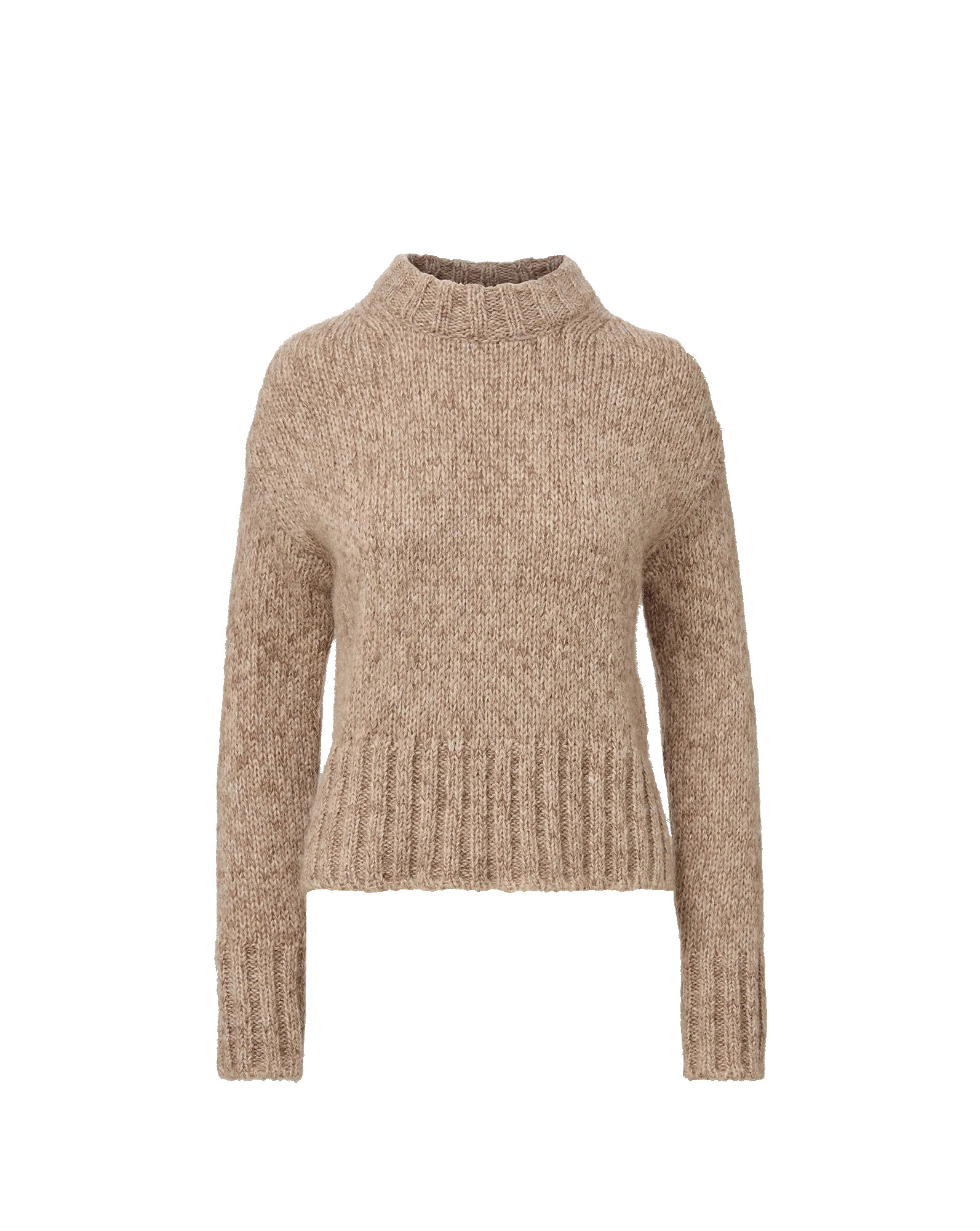 Andi Mock-Neck Sweater in Marled Oatmeal Mohair | Veronica Beard | Veronica Beard UK