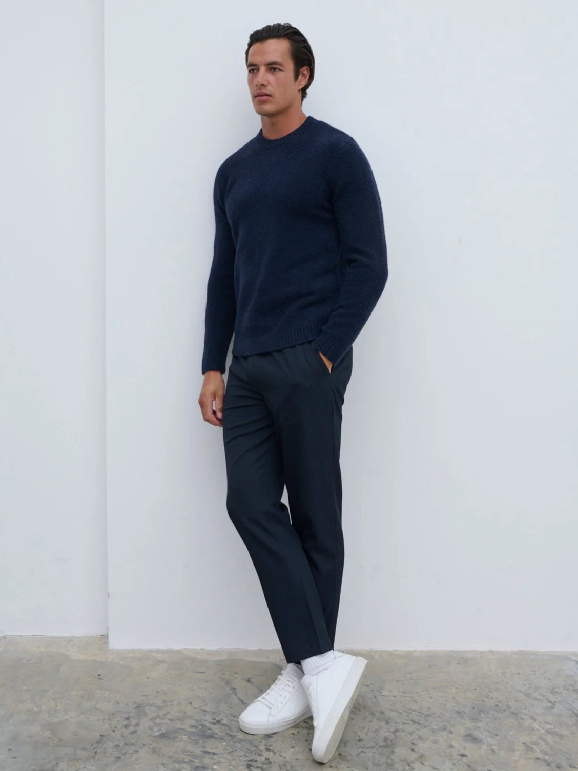 Cameron Crew Neck Jumper - Navy | NOBL