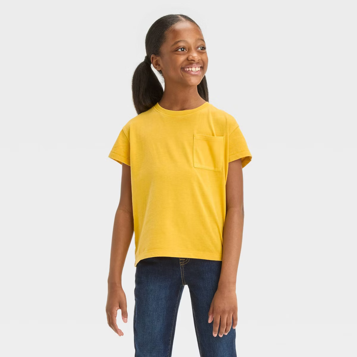 Girls' Short Sleeve Washed Pocket T-Shirt - Cat & Jack™ | Target