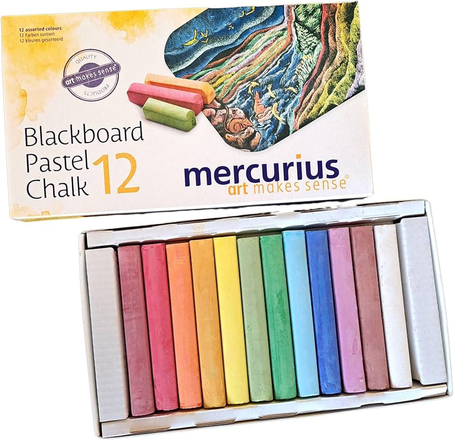 Mercurius art makes sense Blackboard Chalk 12 Assorted Colors (Pack of 12) | Amazon (US)