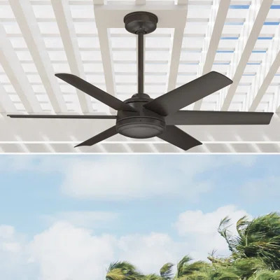 52" Jetty 6 - Blade Outdoor Ceiling Fan with Wall Control | Wayfair North America