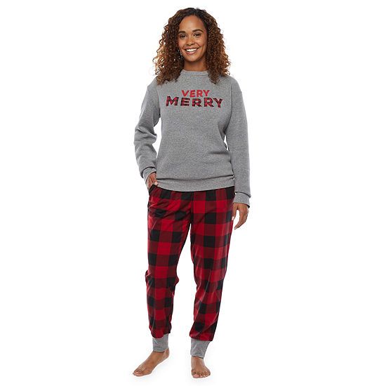 North Pole Trading Co. Very Merry Womens Pant Pajama Set 2-pc. Long Sleeve | JCPenney