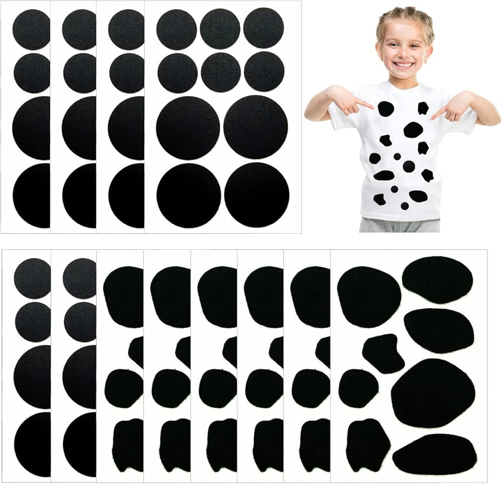12 Sheets Adhesive Felt Circles Felt Pads Cow Style Felt Pad for Halloween DIY Projects Costume P... | Amazon (US)