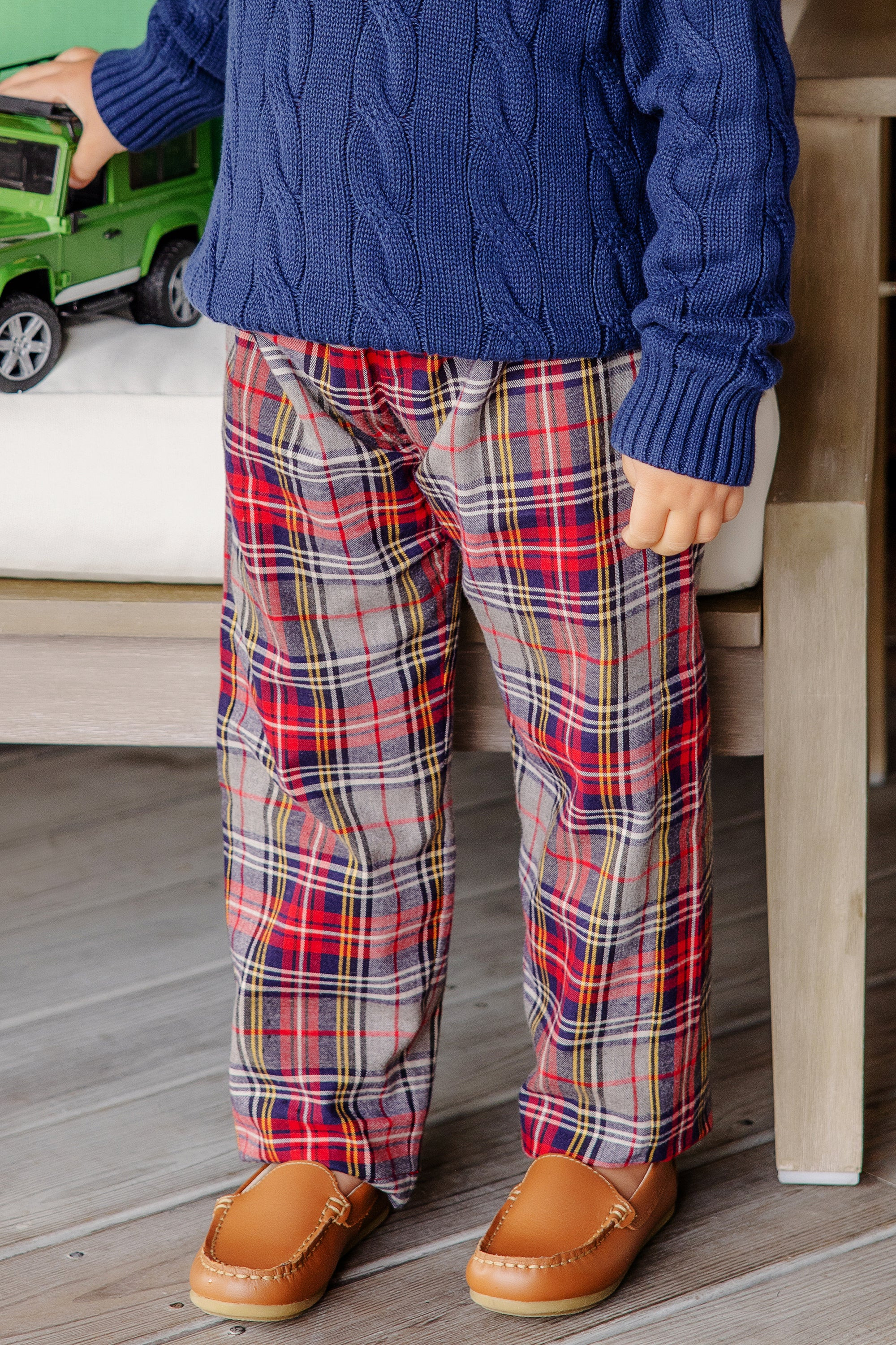 Sheffield Pants (Flannel) - Park Lane Plaid with Richmond Red Stork | The Beaufort Bonnet Company