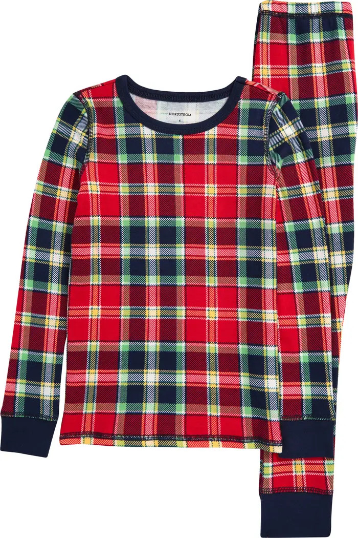 Kids' Print Fitted Cotton Pajamas | Nordstrom Rack