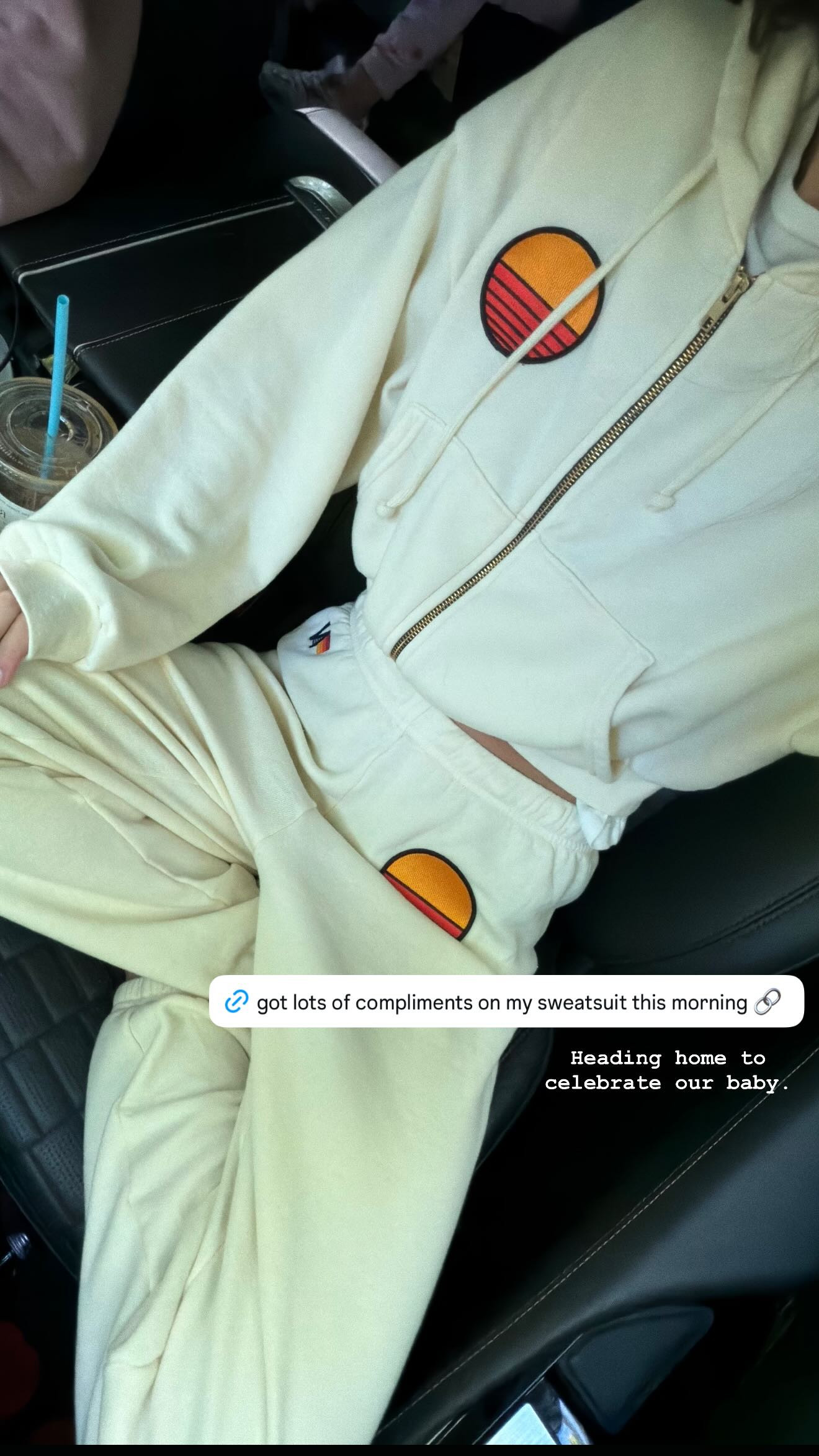 Lots of compliments on my sweatsuit! 

 