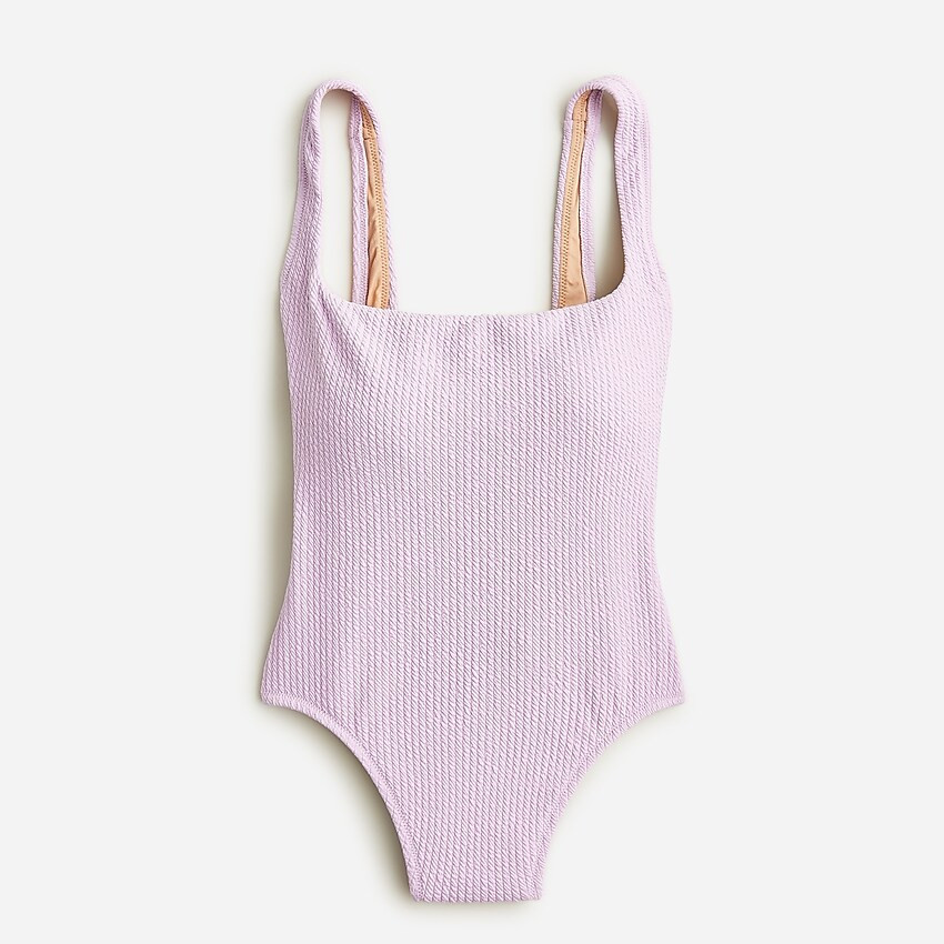 Textured squareneck one-piece | J. Crew US