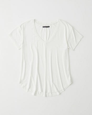 V-Neck Drapey Tee | Abercrombie & Fitch US & UK